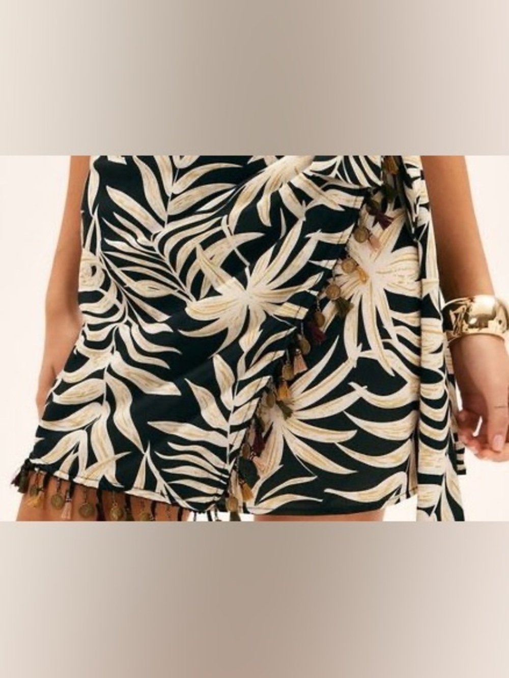 NWT Women’s ZARA tropical printed pareo tassel wrap mini skirt- Size XS - Picture 4 of 11